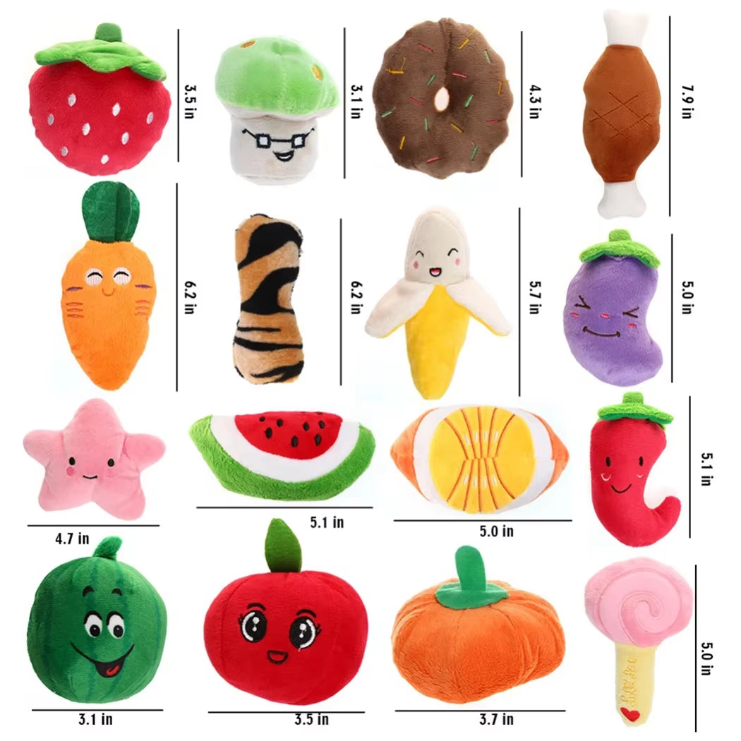 Animals Cartoon Dog Toys Stuffed Squeaking Pet Toy Cute Plush Puzzle for Dogs Cat Chew Squeaker Squeaky Toy for Pet Dog Clicker