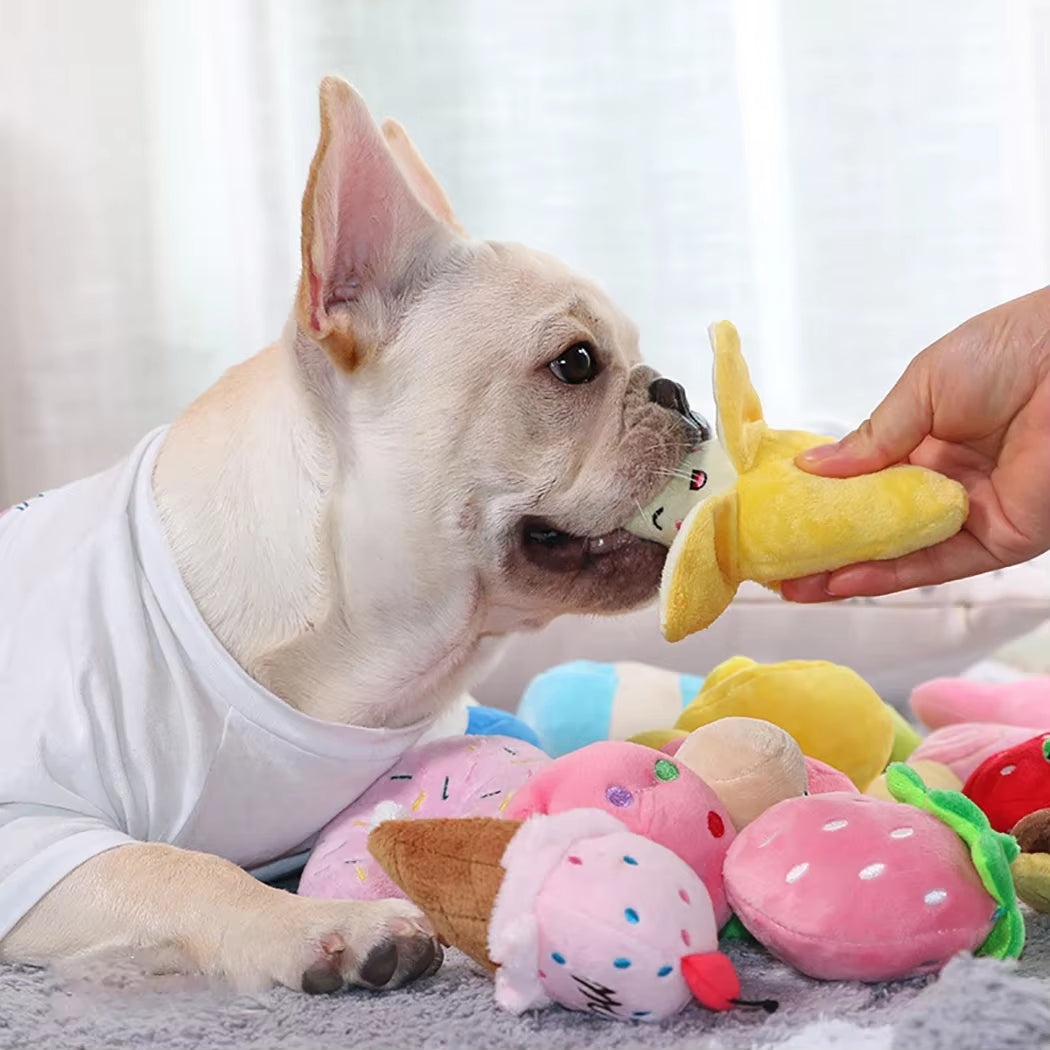 Animals Cartoon Dog Toys Stuffed Squeaking Pet Toy Cute Plush Puzzle for Dogs Cat Chew Squeaker Squeaky Toy for Pet Dog Clicker