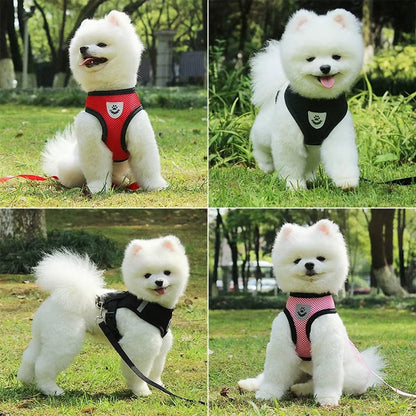 Dog Harness Vest Chest Cat Collars Rope Adjustable Breathable Mesh Puppy Harness for Outdoor Walking Small Medium Pet Supplies