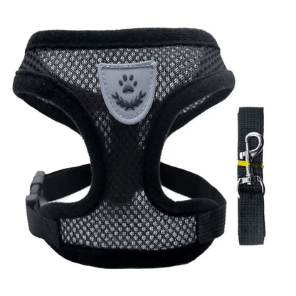 Dog Harness Vest Chest Cat Collars Rope Adjustable Breathable Mesh Puppy Harness for Outdoor Walking Small Medium Pet Supplies