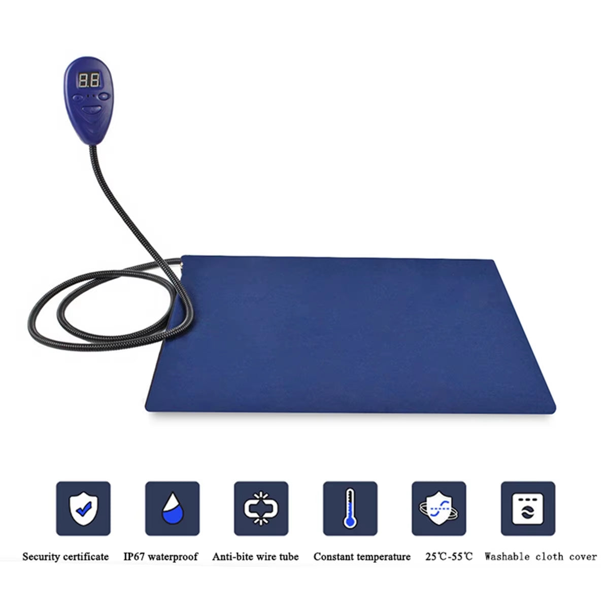 Pet Heating Pad Cat Constant Temperature Electric Blanket 12V Low Voltage Pet Electric Heater for Dogs Bed EU Plug-C Rich