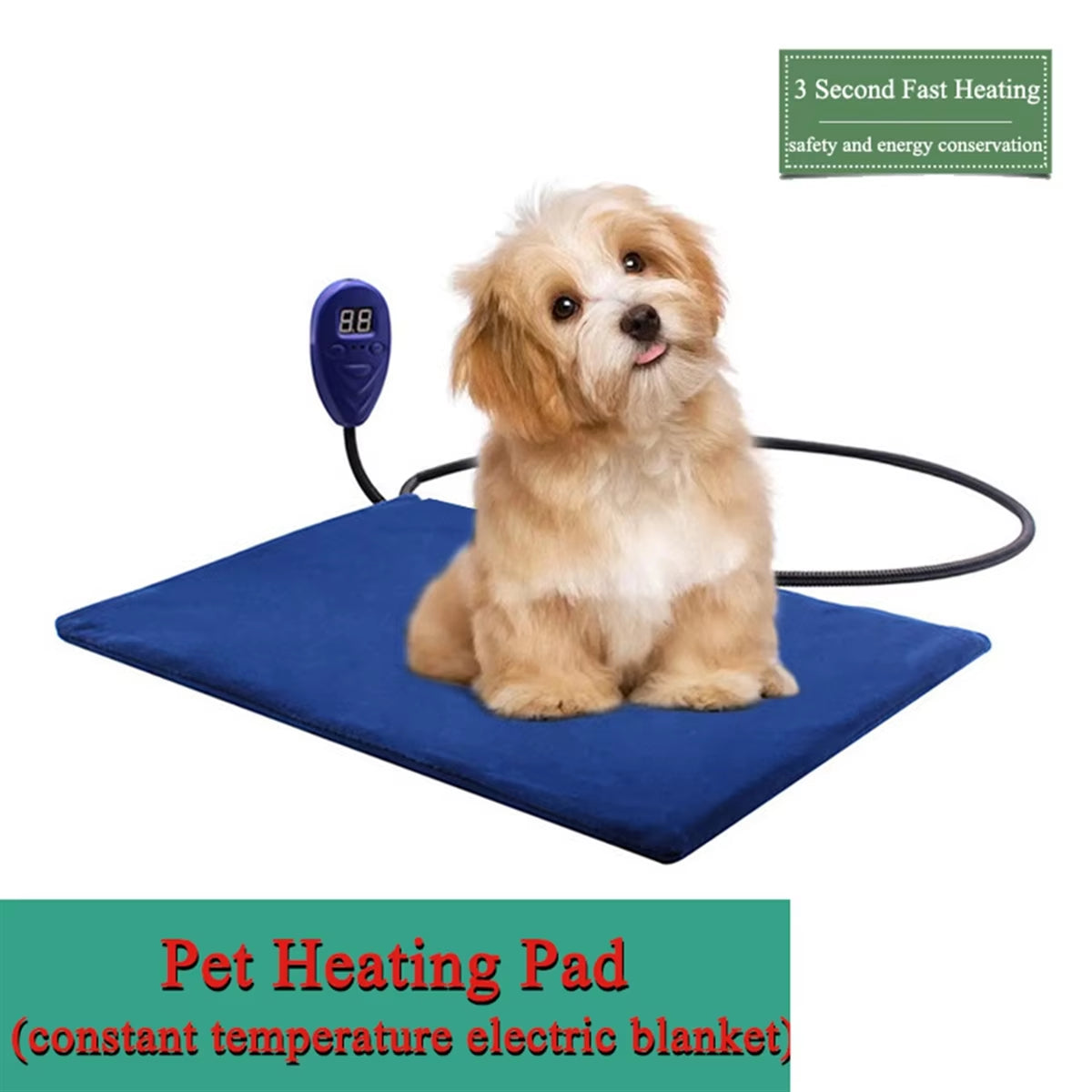 Pet Heating Pad Cat Constant Temperature Electric Blanket 12V Low Voltage Pet Electric Heater for Dogs Bed EU Plug-C Rich