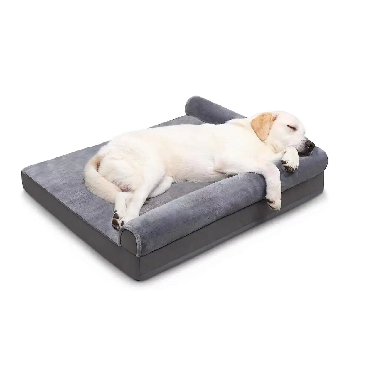 Orthopedic Waterproof Dog Bed Large Dog Flannel Pillow Dog Sofa Bed with Egg Crate Foam Removable Washable Cover