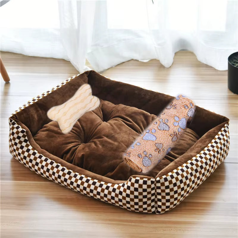 Warm Pet Dog Sofa Bed Kennel Mat Soft Puppy Bed Cat House Large Dog Winter Multifunctional Warm Pet Sofa Cat Supplies