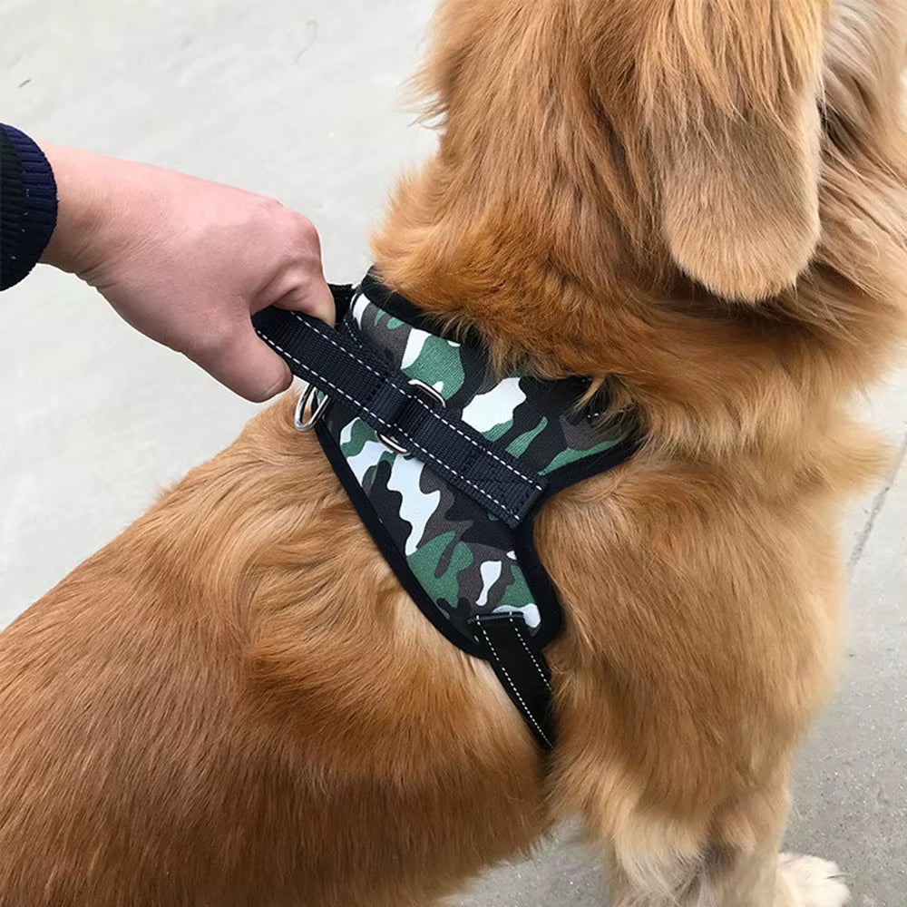 Pet Dog Adjustable Nylon Harness Large Dogs Vest Harness Chest Strap Puppy Leads Reflective No Pull Harness for Walking Training