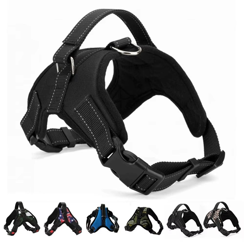 Pet Dog Adjustable Nylon Harness Large Dogs Vest Harness Chest Strap Puppy Leads Reflective No Pull Harness for Walking Training
