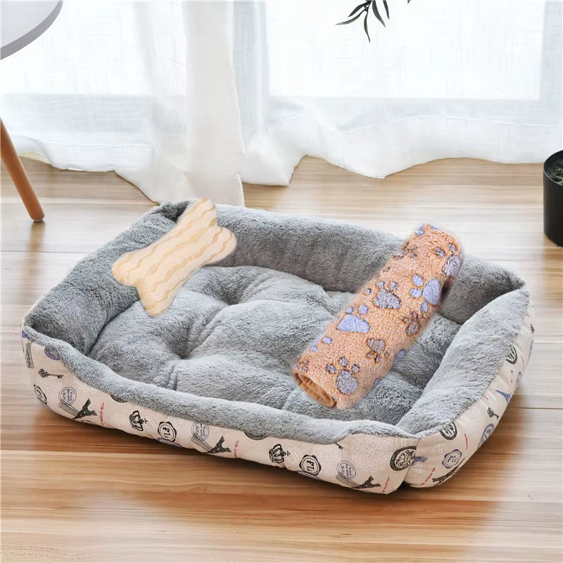 Warm Pet Dog Sofa Bed Kennel Mat Soft Puppy Bed Cat House Large Dog Winter Multifunctional Warm Pet Sofa Cat Supplies