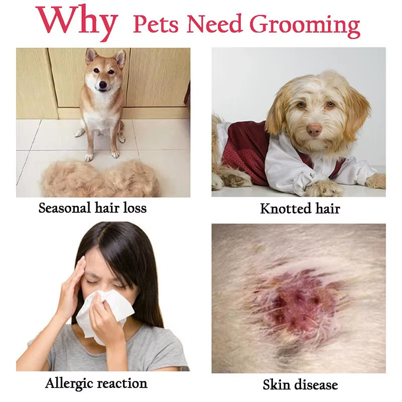 Dog Brush Pet Hair Remover Professional Pet Shedding Brush for Dogs Cats Pet Fur Knot Cutter Cat Comb Brushes Dog Accessories
