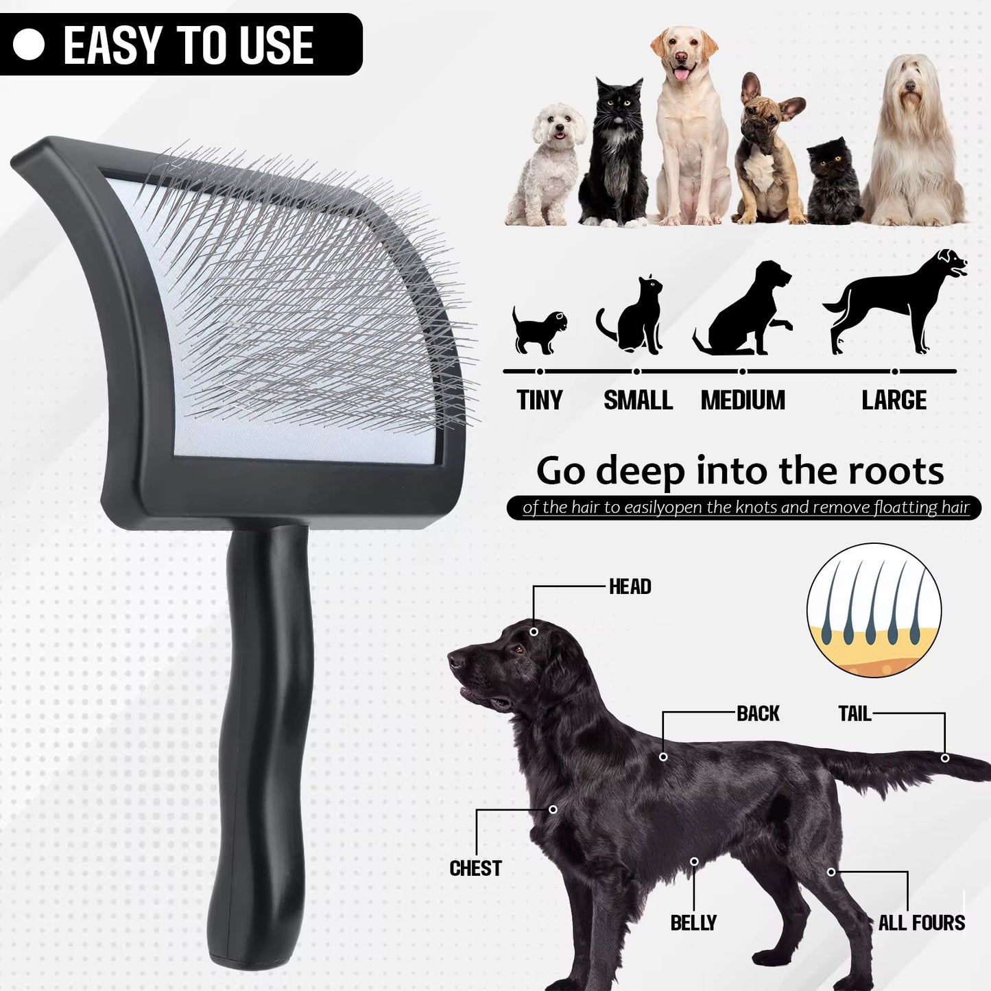 Dog Comb, Used to Comb Loose Hair, Shed Hair Pet Combing Brush, Dog Combing Hair Suitable for Cats and Dogs Cleaning