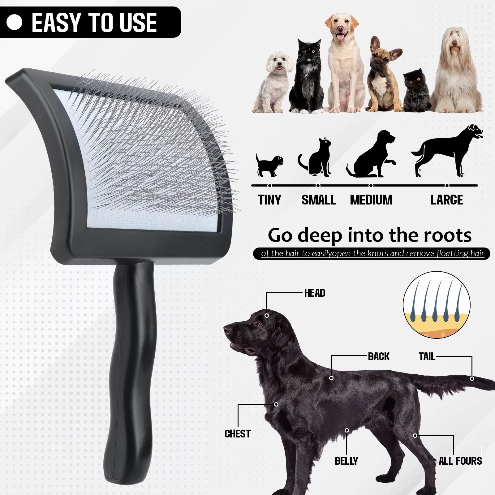 Dog Comb, Used to Comb Loose Hair, Shed Hair Pet Combing Brush, Dog Combing Hair Suitable for Cats and Dogs Cleaning