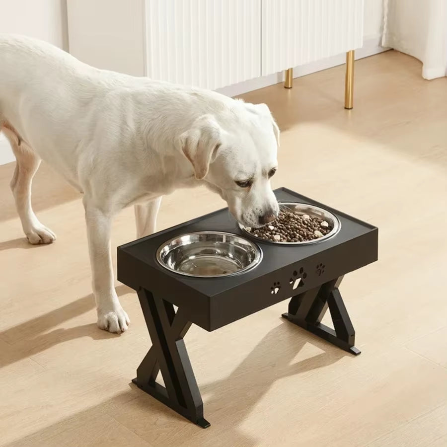 Dogs Double Non-Slip Bowl Adjustable Heights Pet Cat Food Feeding Dish Bowls Small Medium Big Dogs Water Feeder Removable Bowl