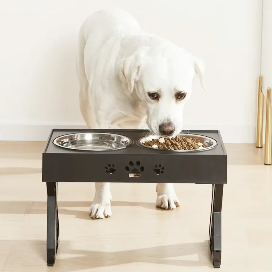 Dogs Double Non-Slip Bowl Adjustable Heights Pet Cat Food Feeding Dish Bowls Small Medium Big Dogs Water Feeder Removable Bowl