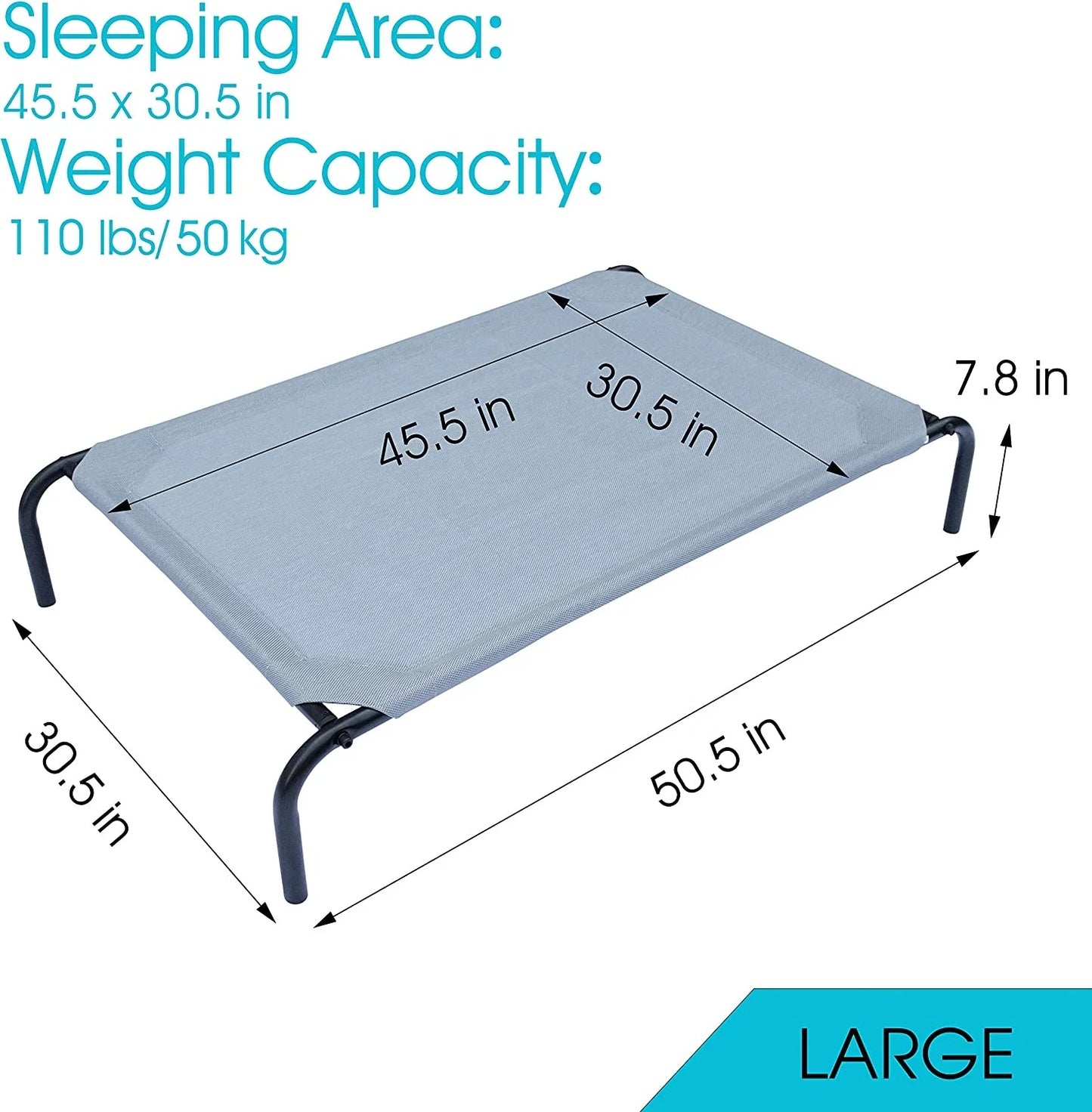 Factory Outlet Easy to Move Large Removable Pet Beds, Washable and Breathable Elevated Dog Beds, Portable Elevated Pet Camp Beds