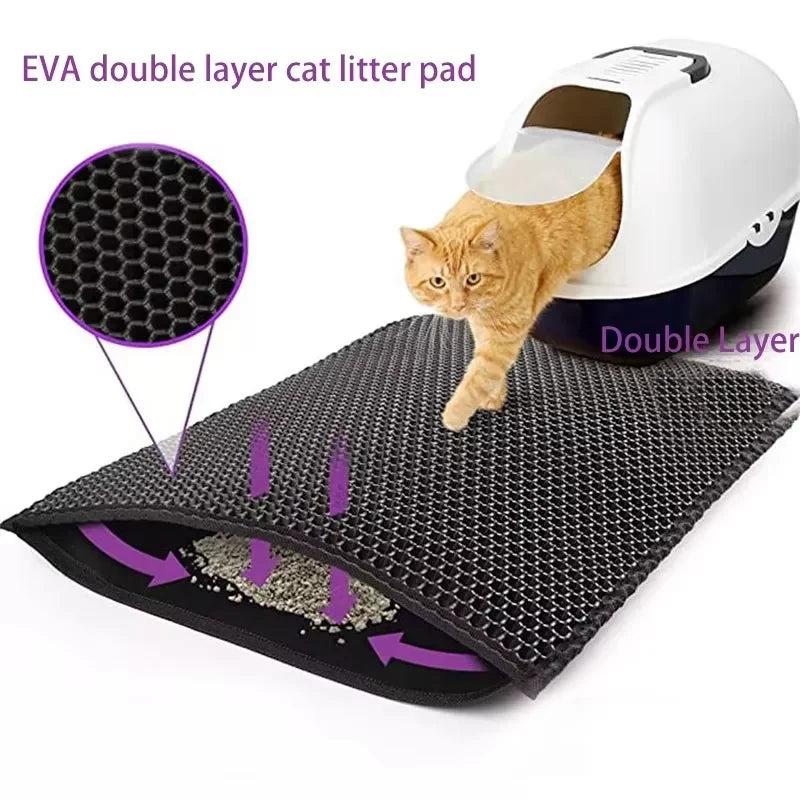 Double Layer EVA Cat Litter Pad Waterproof Non-Slip Sand Basin Filter Kitten Dog Washable Mattress Floor Mat Pet Clean Supplies