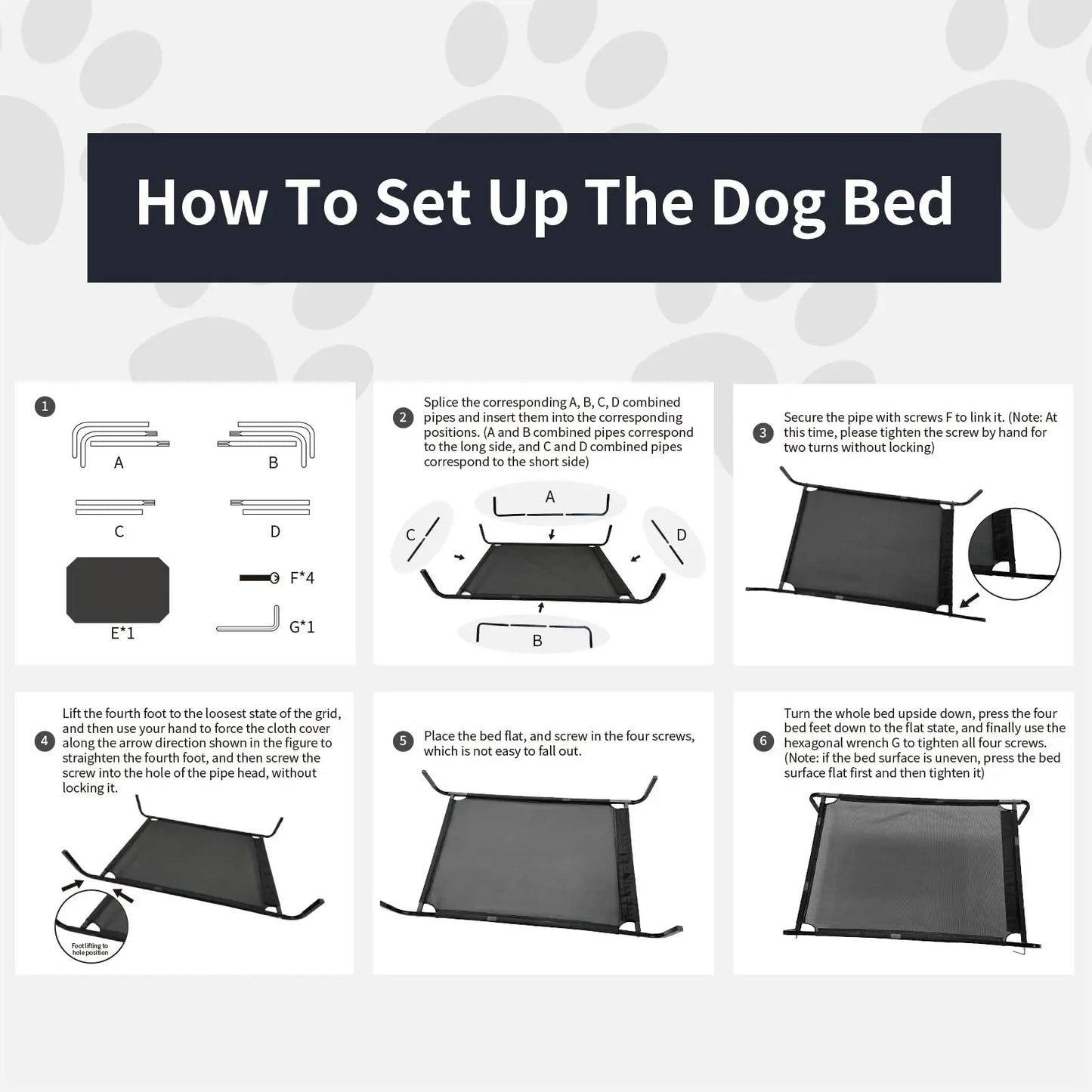 Factory Outlet Easy to Move Large Removable Pet Beds, Washable and Breathable Elevated Dog Beds, Portable Elevated Pet Camp Beds