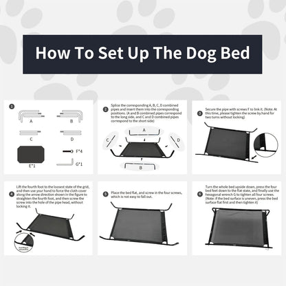 Factory Outlet Easy to Move Large Removable Pet Beds, Washable and Breathable Elevated Dog Beds, Portable Elevated Pet Camp Beds