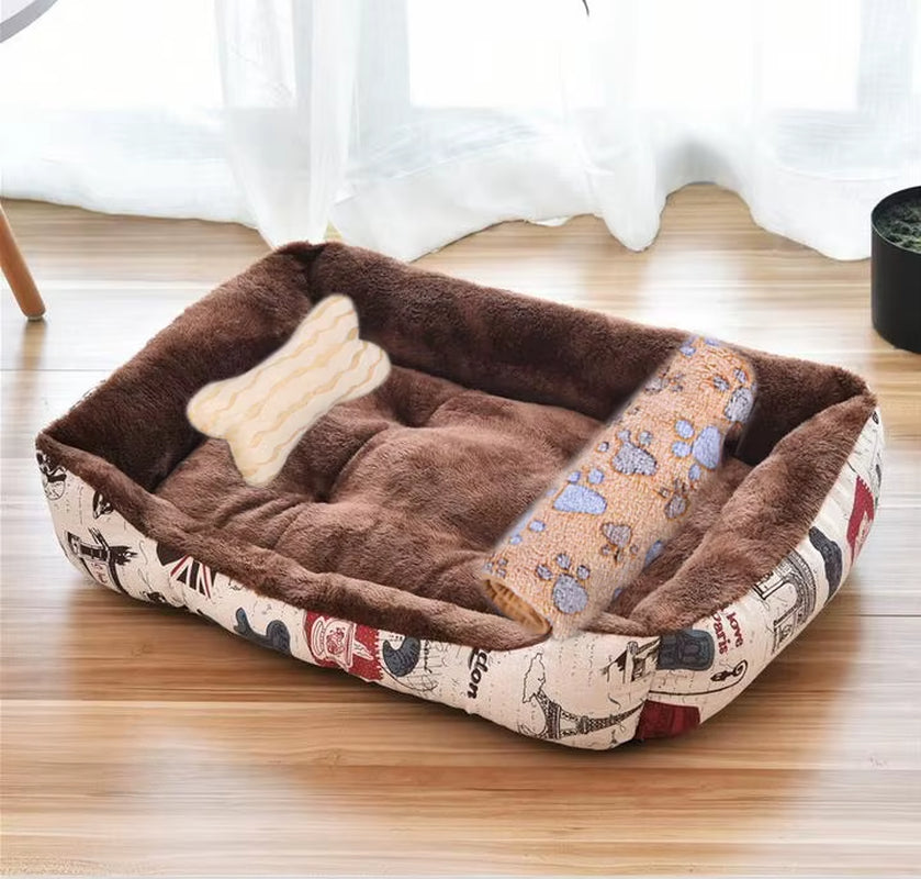 Warm Pet Dog Sofa Bed Kennel Mat Soft Puppy Bed Cat House Large Dog Winter Multifunctional Warm Pet Sofa Cat Supplies