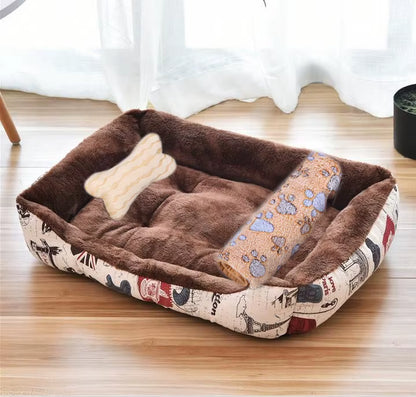 Warm Pet Dog Sofa Bed Kennel Mat Soft Puppy Bed Cat House Large Dog Winter Multifunctional Warm Pet Sofa Cat Supplies
